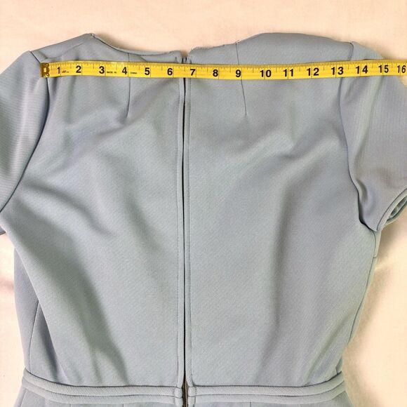 Vintage 1960s Lilli Ann Knit 2 Piece Dress Coat Set Powder Blue No Tag XS/S Midi - Picture 12 of 16